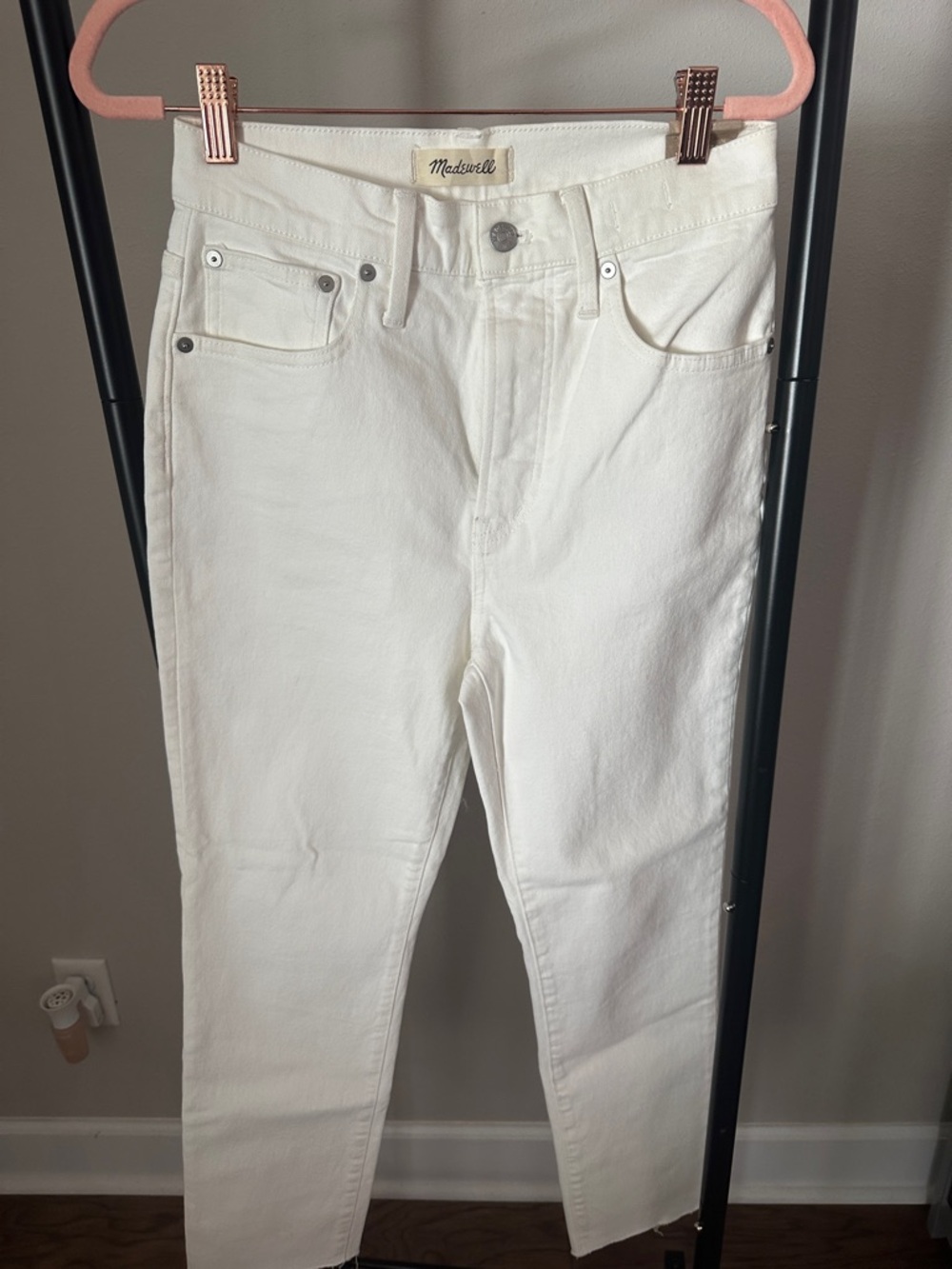 Madewell Off-White High-Rise Straight Jeans